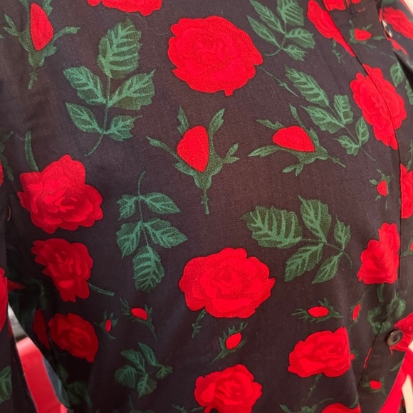 TRISH SCULLY romantic, NAVY ROSE FLORAL MAXI cotton SIZE 10 - Picture 6 of 9